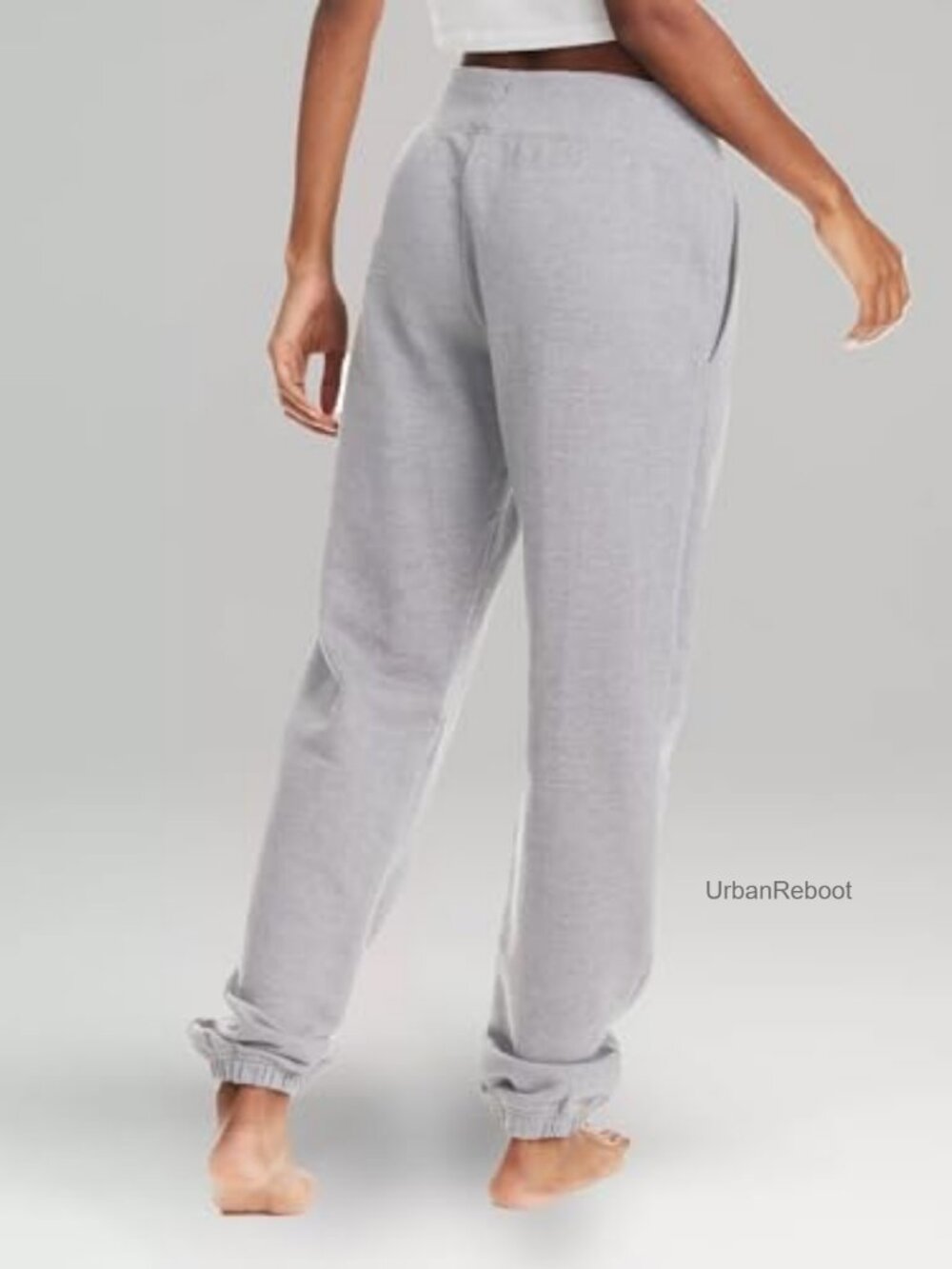 Womens French Terry Jogger Sweatpants with Pockets Drawstring Cuffed